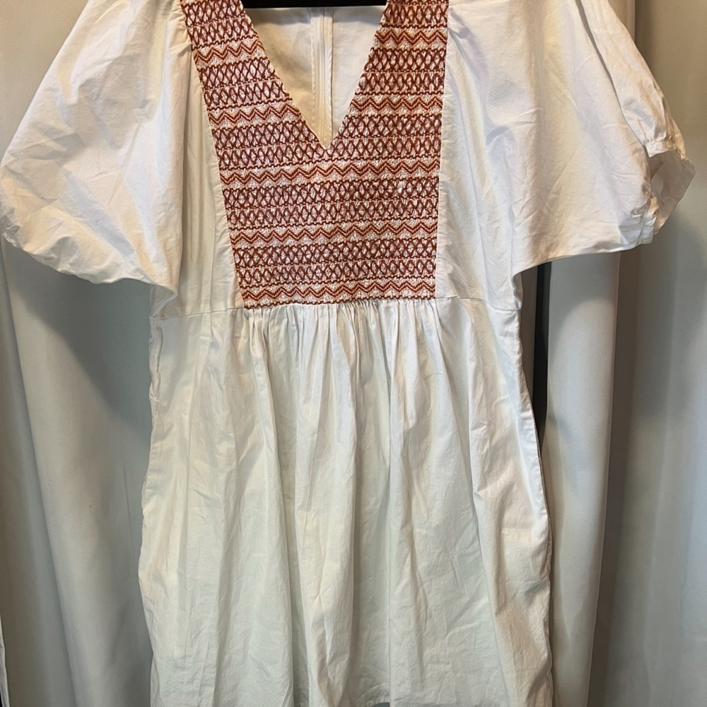 Madewell White Dress with Red Accents - Picture 3 of 6